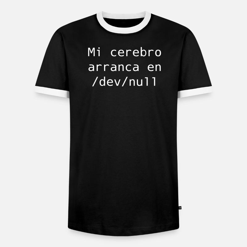 Mein Gehirn beginnt in /dev /null - Männer Kontrast-T-Shirt - Schwarz/Weiß
