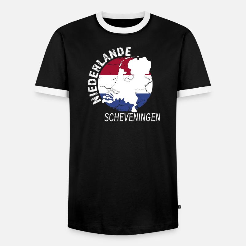 Scheveningen - Men's Ringer Shirt - black/white