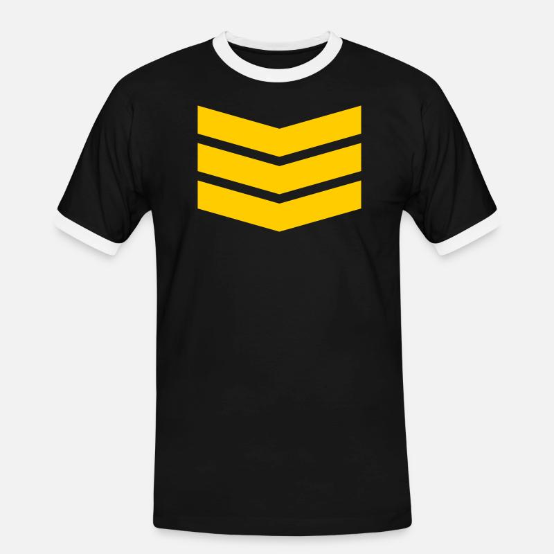 Chevron Stack Bold Pattern - Men's Ringer Shirt - black/white