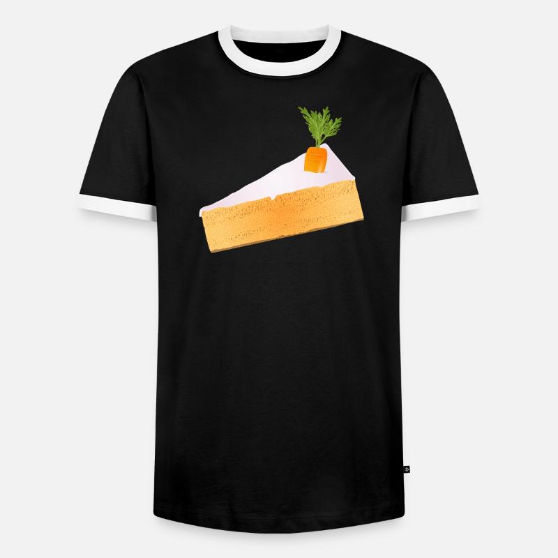Saftiger Karottenkuchen mit witziger Deko - Männer Kontrast-T-Shirt - Schwarz/Weiß