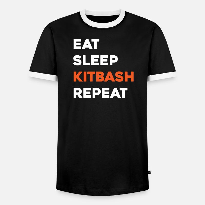 Eat Sleep Kitbash Repeat - Men's Ringer Shirt - black/white