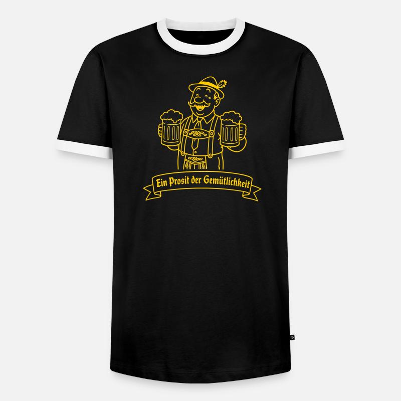 Herr Bier - Ein Prosit der Gemütlichkeit - Männer Kontrast-T-Shirt - Schwarz/Weiß