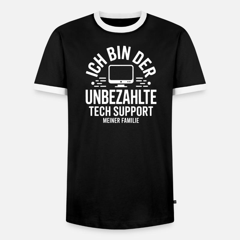 Ich bin der unbezahlte Tech-Support - Männer Kontrast-T-Shirt - Schwarz/Weiß