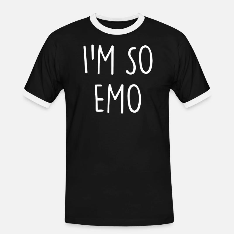  Emo - Männer Kontrast-T-Shirt - Schwarz/Weiß