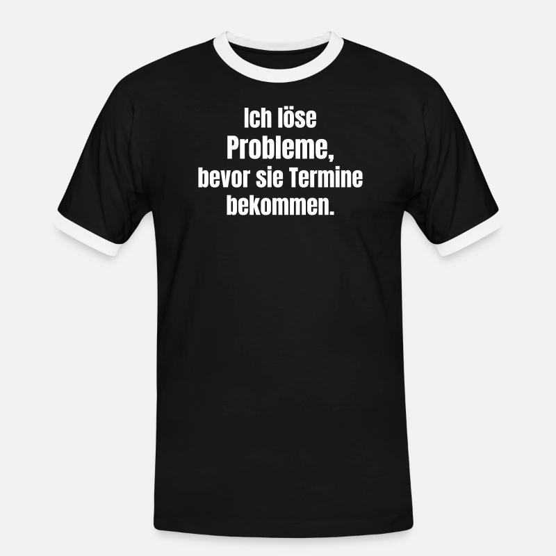 Proactive resolution before appointments - Men's Ringer Shirt - black/white