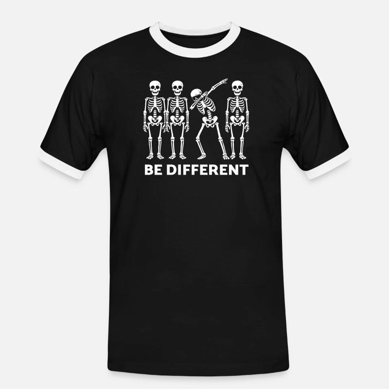 Be Different Skeleton Statement - Männer Kontrast-T-Shirt - Schwarz/Weiß