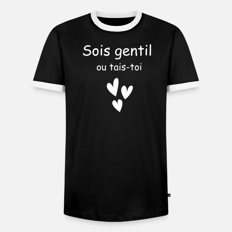 Sei nett oder halt den Mund - Männer Kontrast-T-Shirt - Schwarz/Weiß