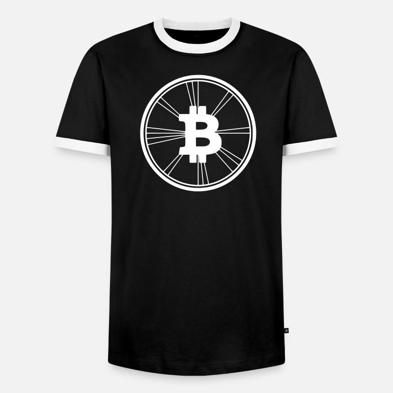 Bitcoin Logo Modern Wireframe Krypto - Männer Kontrast-T-Shirt - Schwarz/Weiß