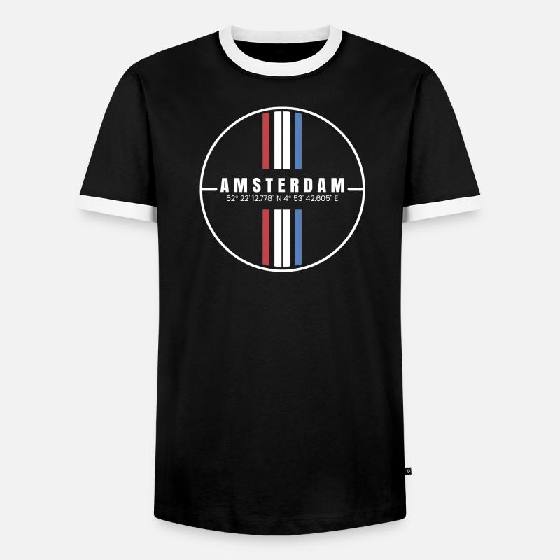 Amsterdam Coordinates - Men's Ringer Shirt - black/white
