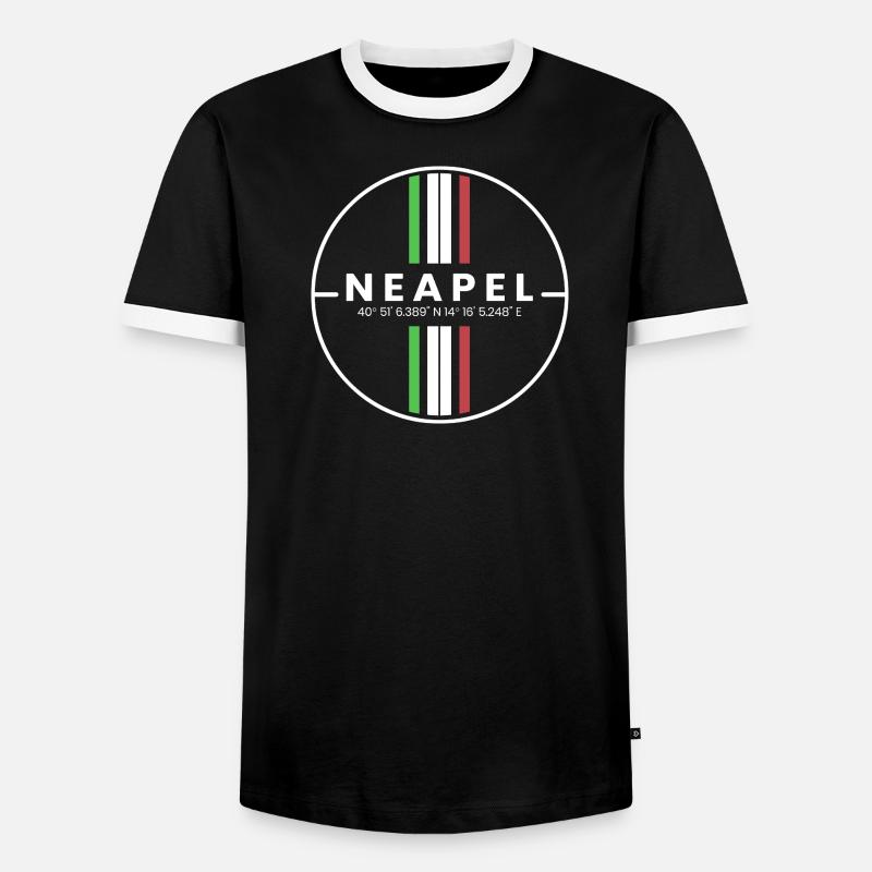 Naples Coordinates - Men's Ringer Shirt - black/white