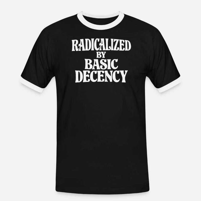 Radicalized by Basic Decency - Men's Ringer Shirt - black/white