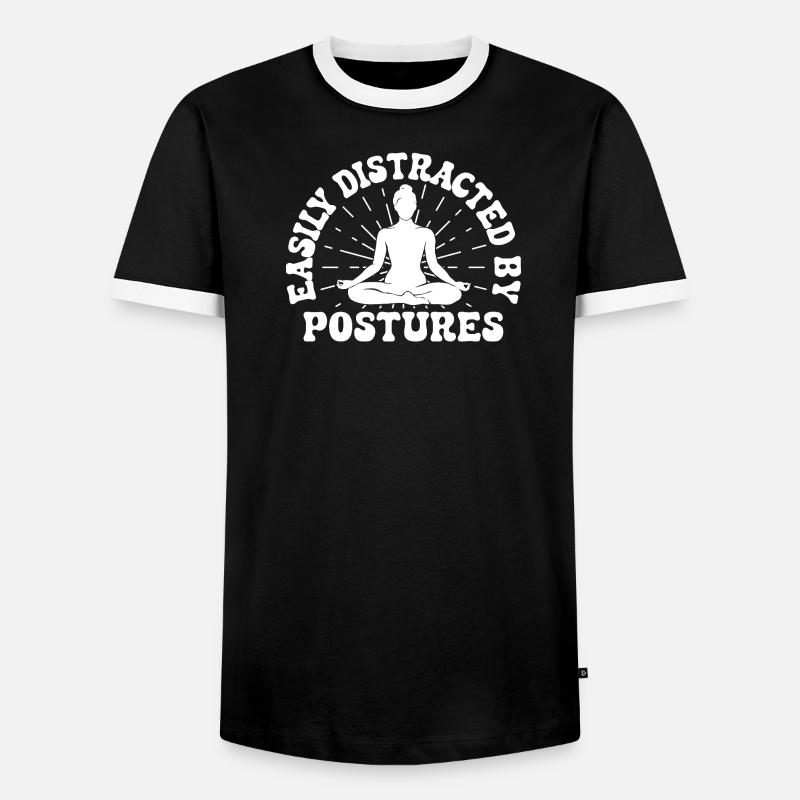 Pilates Enthusiasts Easily Distracted By Postures - Männer Kontrast-T-Shirt - Schwarz/Weiß