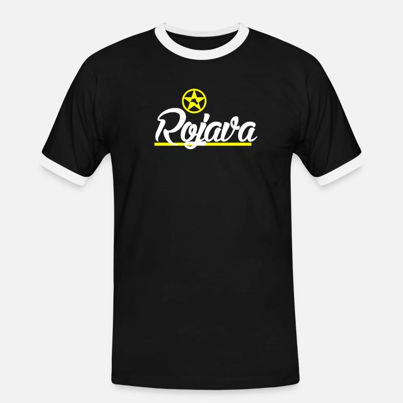 Rojava kurd - Men's Ringer Shirt - black/white