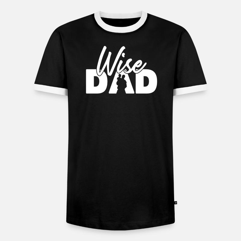 Wise Dad Silhouette Vaterschaft Elternschaft - Männer Kontrast-T-Shirt - Schwarz/Weiß