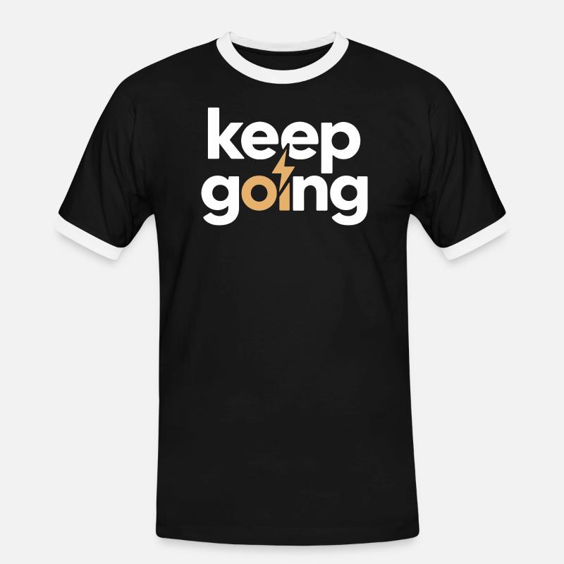 Keep Going - Motivation & Energy Blitz - Men's Ringer Shirt - black/white