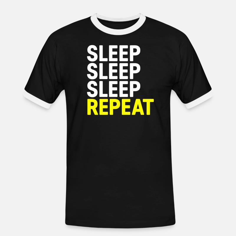 Søvn Søvn Søvn Gentag - Herre kontrast-T-shirt - sort/hvid