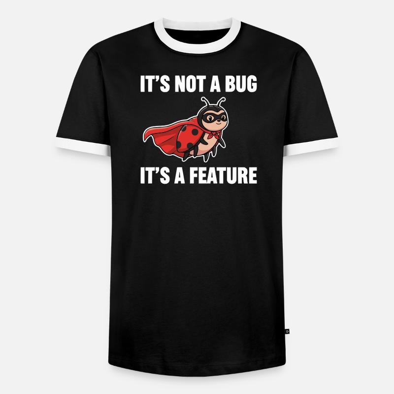 Kein Bug, nur Feature – Superheld Marienkäfer  - Männer Kontrast-T-Shirt - Schwarz/Weiß
