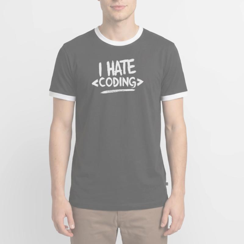 Je déteste coder Programmeur Web T-shirt contrasté Homme