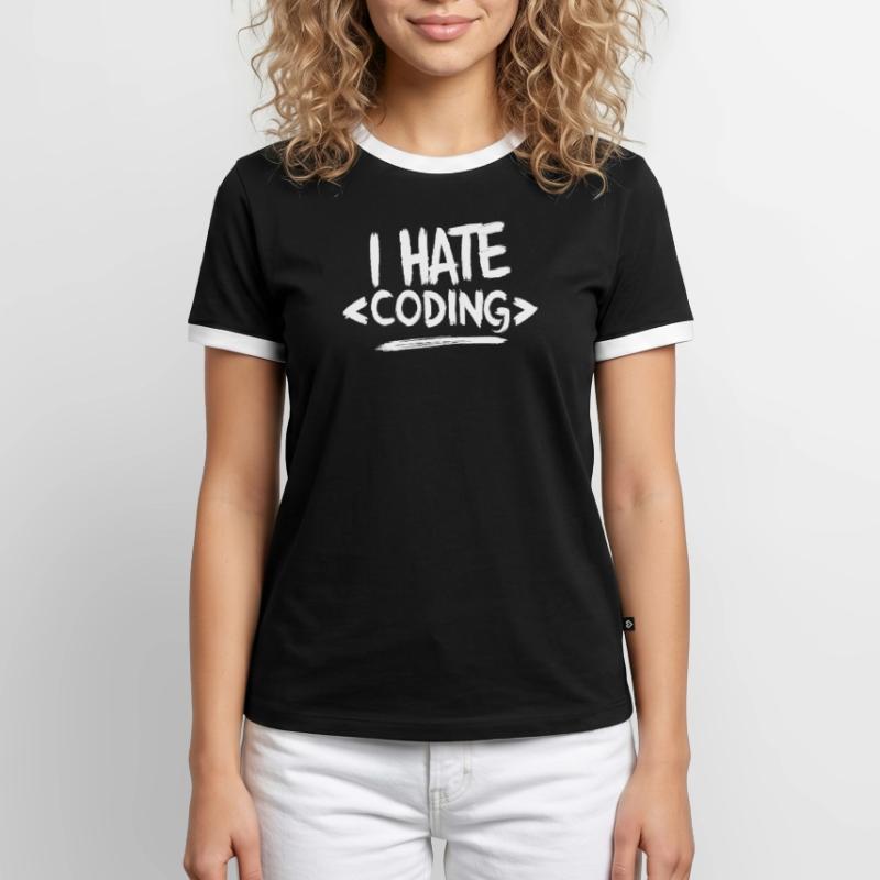 Je déteste coder Programmeur Web T-shirt contrasté Homme