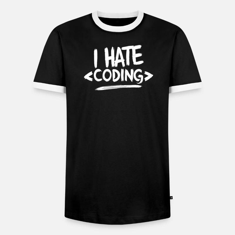 Je déteste coder Programmeur Web - T-shirt contrasté Homme - noir/blanc