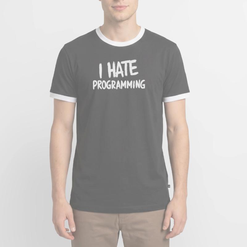 I Hate Programming Fun PC CPU Programmer Men's Ringer Shirt