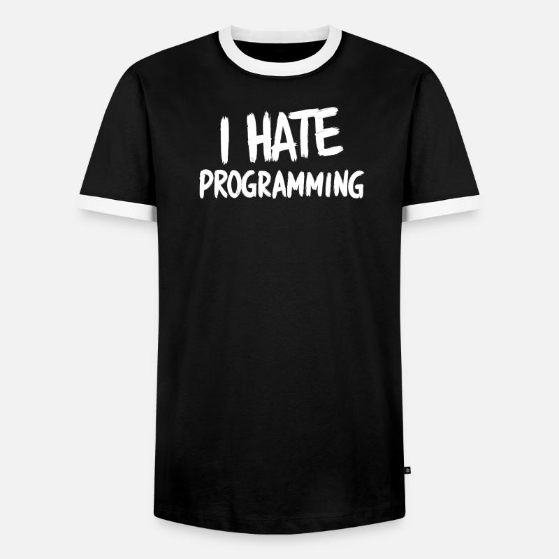Ich hasse Programmieren, spaßiger PC-CPU-Programmierer - Männer Kontrast-T-Shirt - Schwarz/Weiß