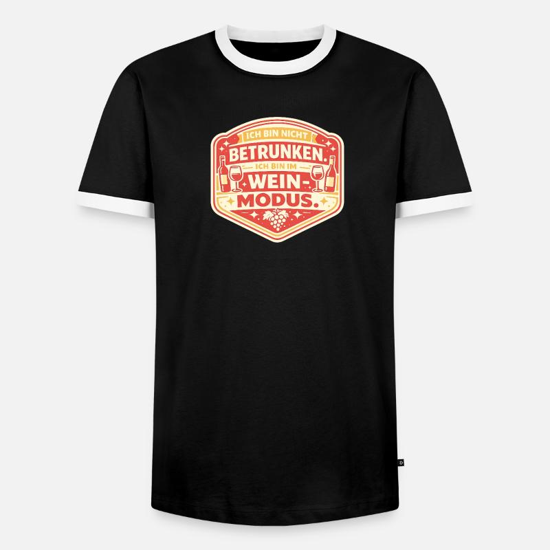 Wine Mode: Not Drunk Sticker - Men's Ringer Shirt - black/white