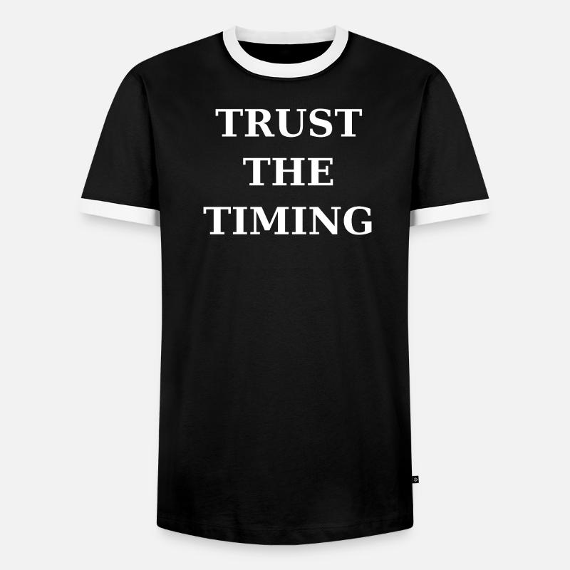 Vertraue dem Timing - Männer Kontrast-T-Shirt - Schwarz/Weiß