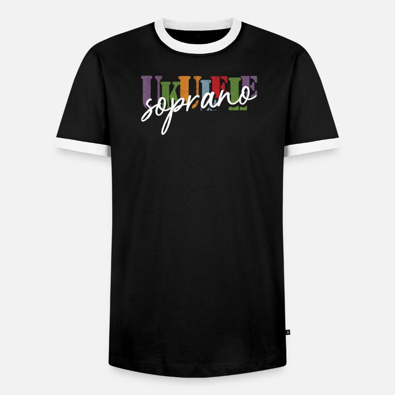 Soprano Ukulele - Männer Kontrast-T-Shirt - Schwarz/Weiß