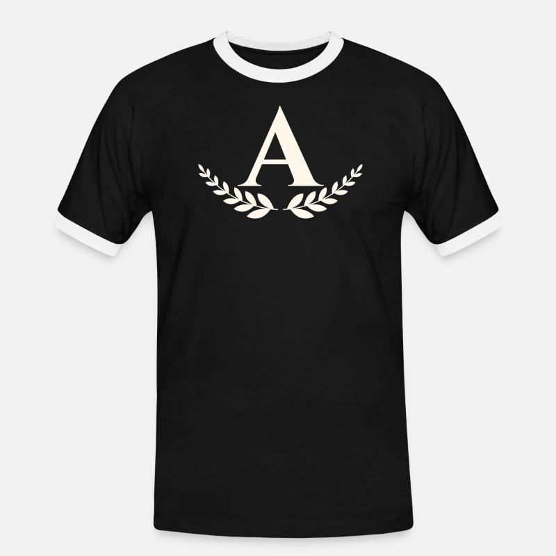 A - Männer Kontrast-T-Shirt - Schwarz/Weiß