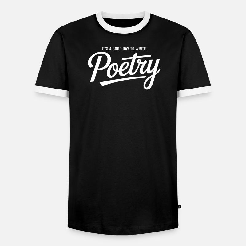 Midnight Verse Script Tee - Men's Ringer Shirt - black/white