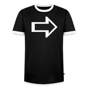 Arrow right left Icon - Men's Ringer Shirt - black/white - Front - AI Model Female 172 light (172cm) & AI Model Male 178 light (178cm)
