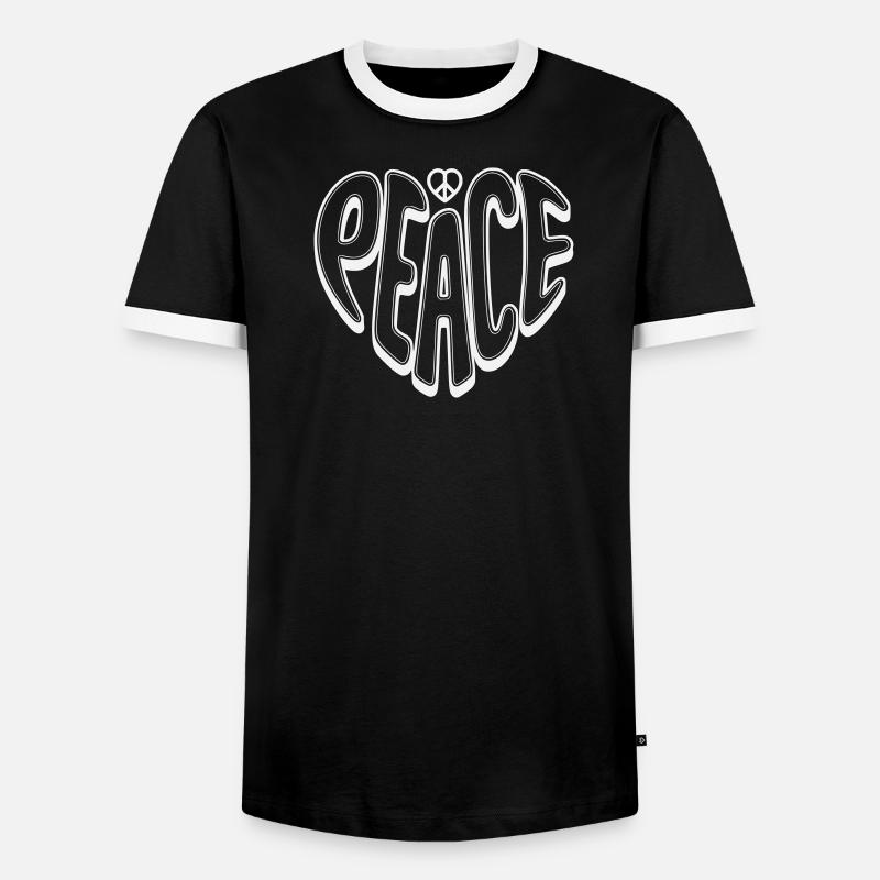 Peace Graffiti mit Peacezeichen  - Männer Kontrast-T-Shirt - Schwarz/Weiß