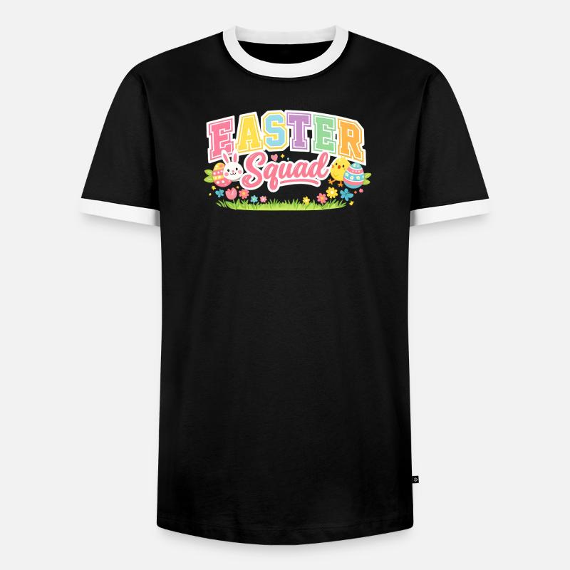 Easter Squad Egg Hunt - Men's Ringer Shirt - black/white