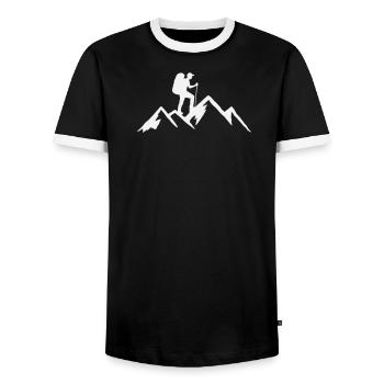 Randonnée alpine Monts Randonnée en plein air Randonnée - T-shirt contrasté Homme - noir/blanc - Devant - AI Model Female 172 light (172cm) & AI Model Male 178 light (178cm)