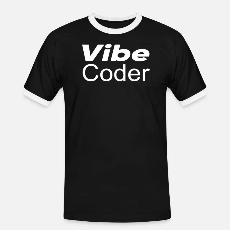 Techno-Utopie: Vibe Coder - Männer Kontrast-T-Shirt - Schwarz/Weiß