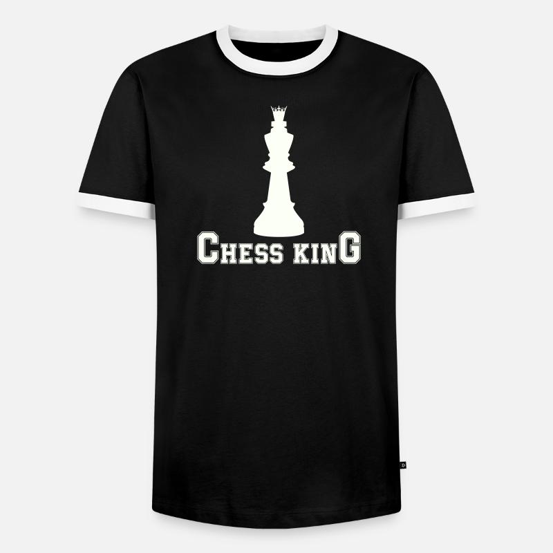 chess_king - Männer Kontrast-T-Shirt - Schwarz/Weiß
