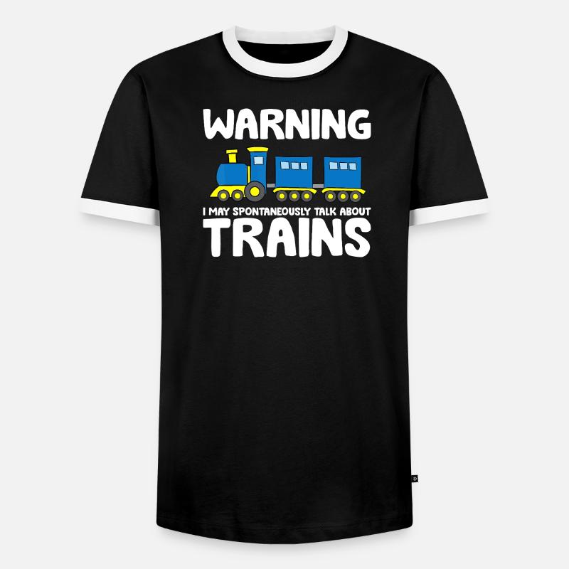 Spontaneous Train Talk Tee - Men's Ringer Shirt - black/white