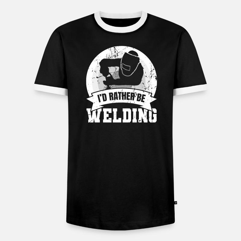 I'd Rather Be Welding - Men's Ringer Shirt - black/white