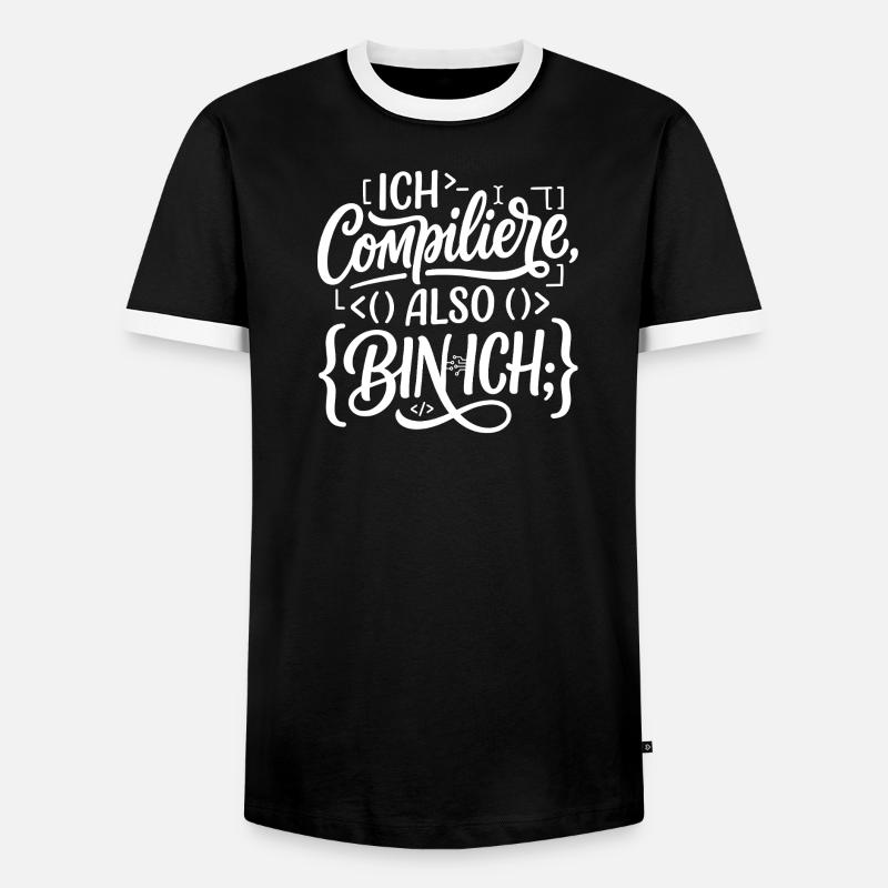 Ich compiliere also bin ich Coder - Männer Kontrast-T-Shirt - Schwarz/Weiß