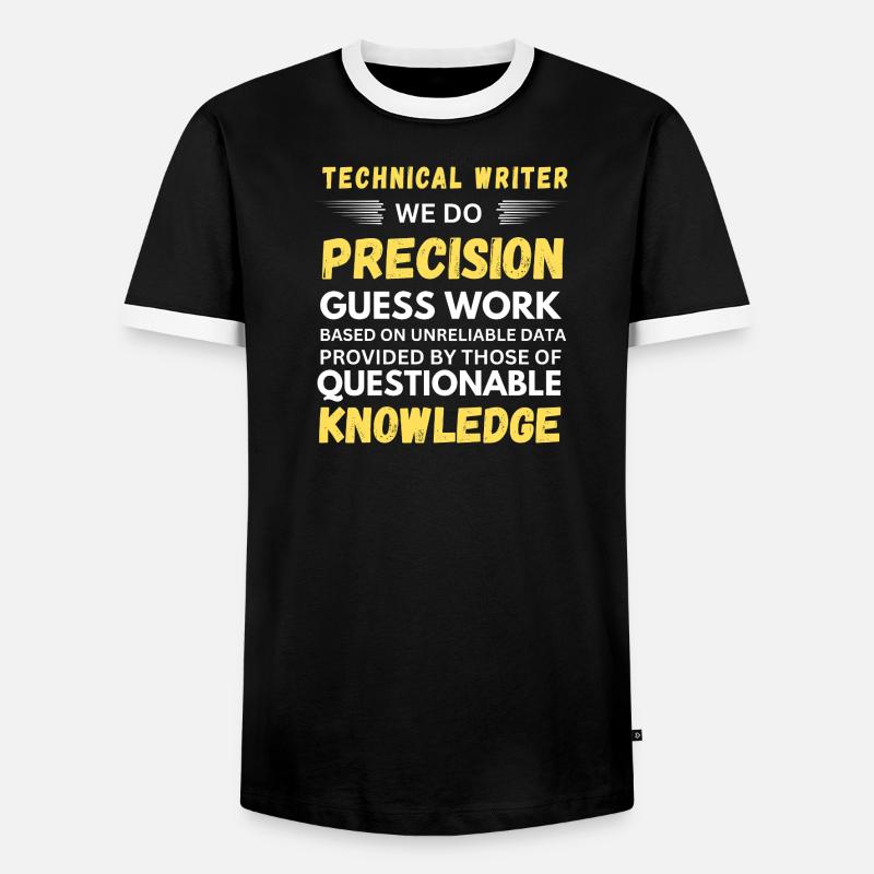 Technical Writer Precision Guesswork - Men's Ringer Shirt - black/white