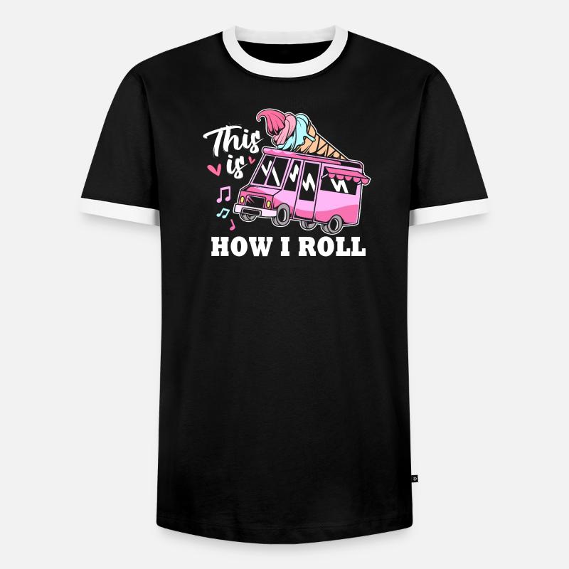 Eisdiele Eiswagen Eis Eiscreme - Männer Kontrast-T-Shirt - Schwarz/Weiß