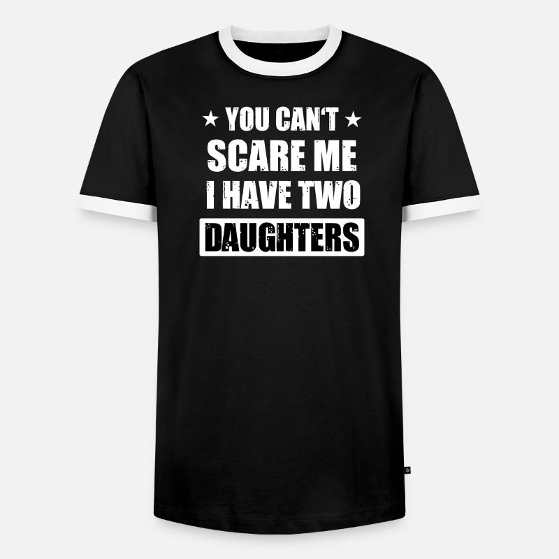 Stolzer Vater Zweier Töchter bester Ehemann - Männer Kontrast-T-Shirt - Schwarz/Weiß
