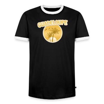 Strand Guadeloupe - Männer Kontrast-T-Shirt - Schwarz/Weiß - Vorne - AI Model Female 172 light (172cm) & AI Model Male 178 light (178cm)