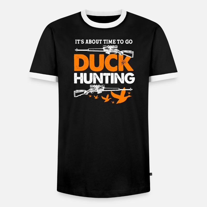 Duck Hunt Duck Hunting Hunter - Men's Ringer Shirt - black/white