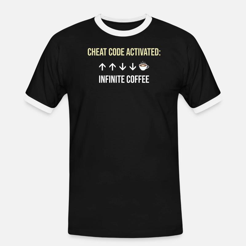 Infinite Coffee Active Cheat Code - Men's Ringer Shirt - black/white