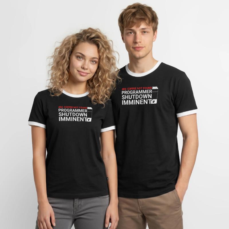 Aus Kaffee Code generieren Programmierer Männer Kontrast-T-Shirt
