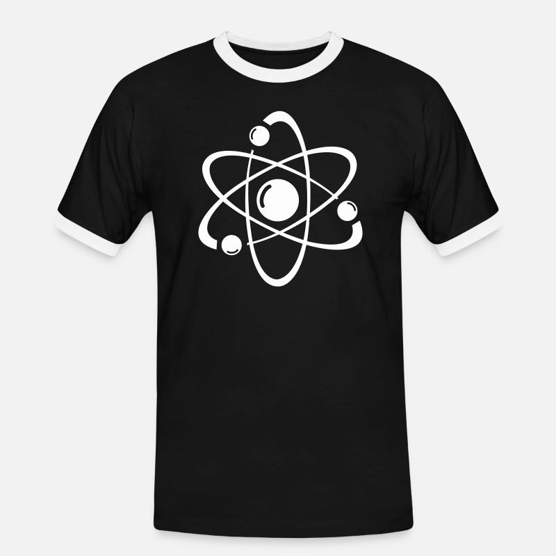 atom - Männer Kontrast-T-Shirt - Schwarz/Weiß