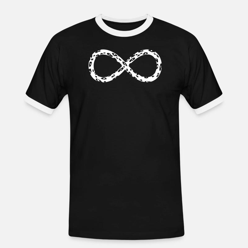 Leopard Infinity Thin Negative - Men's Ringer Shirt - black/white