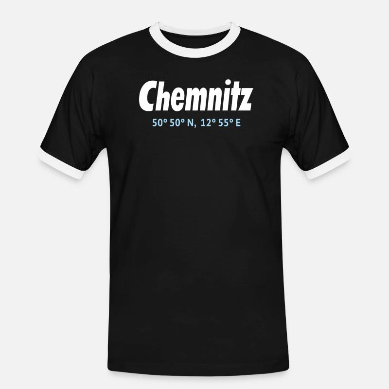 Chemnitz coordinates - Men's Ringer Shirt - black/white